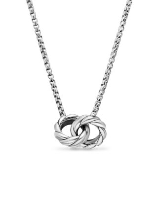 Sculpted Cable Linked Necklace in Sterling Silver, 15-17"