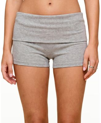  Audrea Ribbed Foldover Biker Shorts