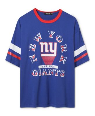  Women's New York Giants Glitter Boxy Ringer