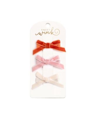 Girls' Mini Velvet Bow Clip Set - Little Kid, Big Kid