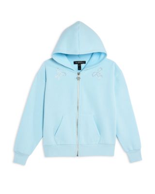 Girls' Rhinestone Bow Full Zip Hoodie, Big Kid - Exclusive