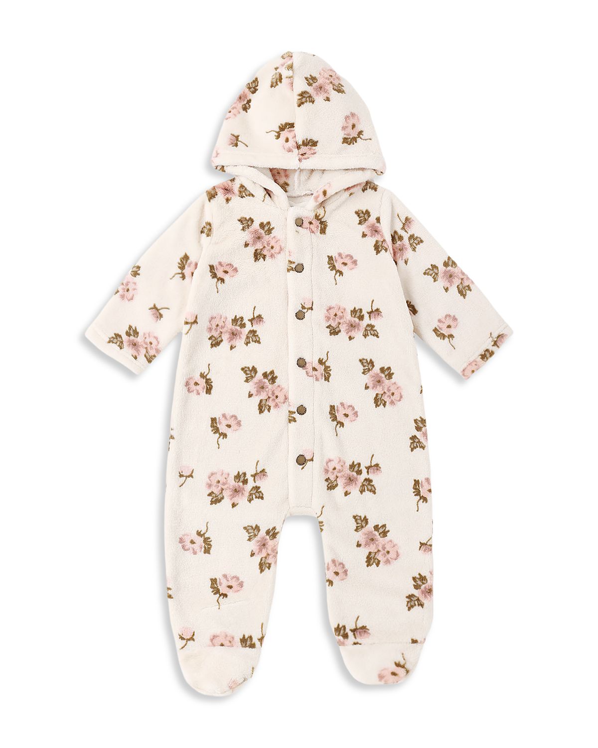Rylee + Cru Girls' Printed Fleece Hooded Jumpsuit - Baby