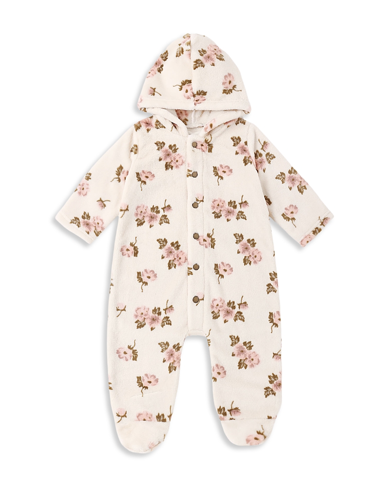 Rylee + Cru Girls' Printed Fleece Hooded Jumpsuit - Baby In Natural