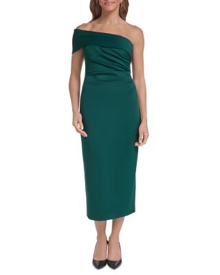 Eliza J One Shoulder Side Pleat Dress