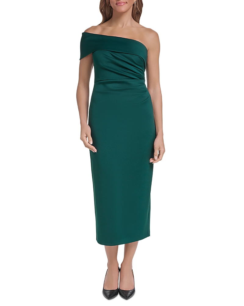 Eliza J One Shoulder Side Pleat Dress