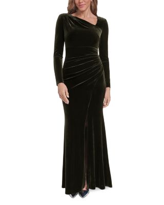 Asymmetric Velvet Gown