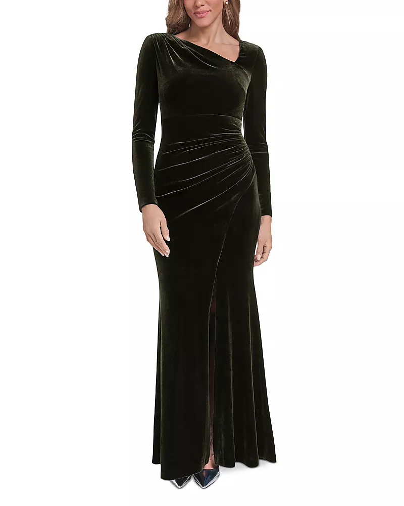 Eliza J Asymmetric Velvet Gown