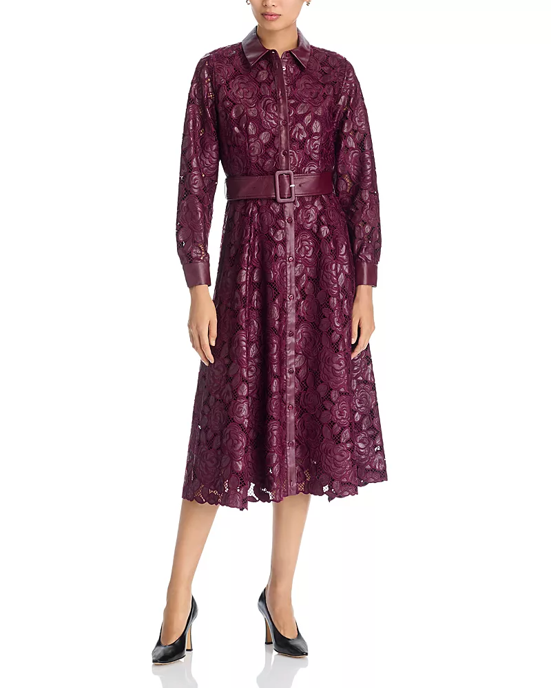 Elie Tahari The Kennedy Faux Leather Dress