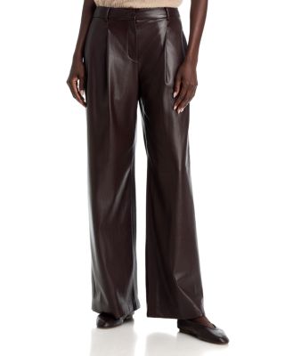 Tiana Faux Leather Wide Fit Trousers