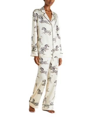 Zebedee Silk Woven Long Sleeve Pajama Set