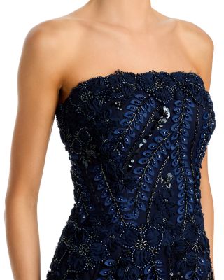 Embellished Tulle Strapless Gown - thumbnail 3