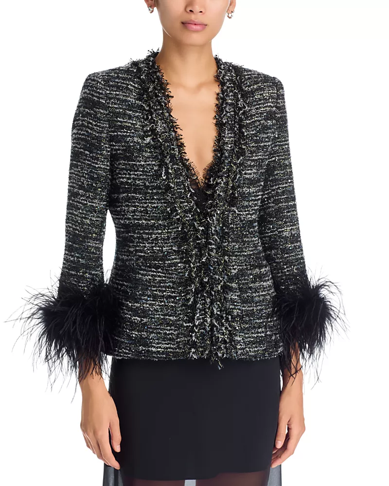 Ungaro Adley Feather Trim Jacket