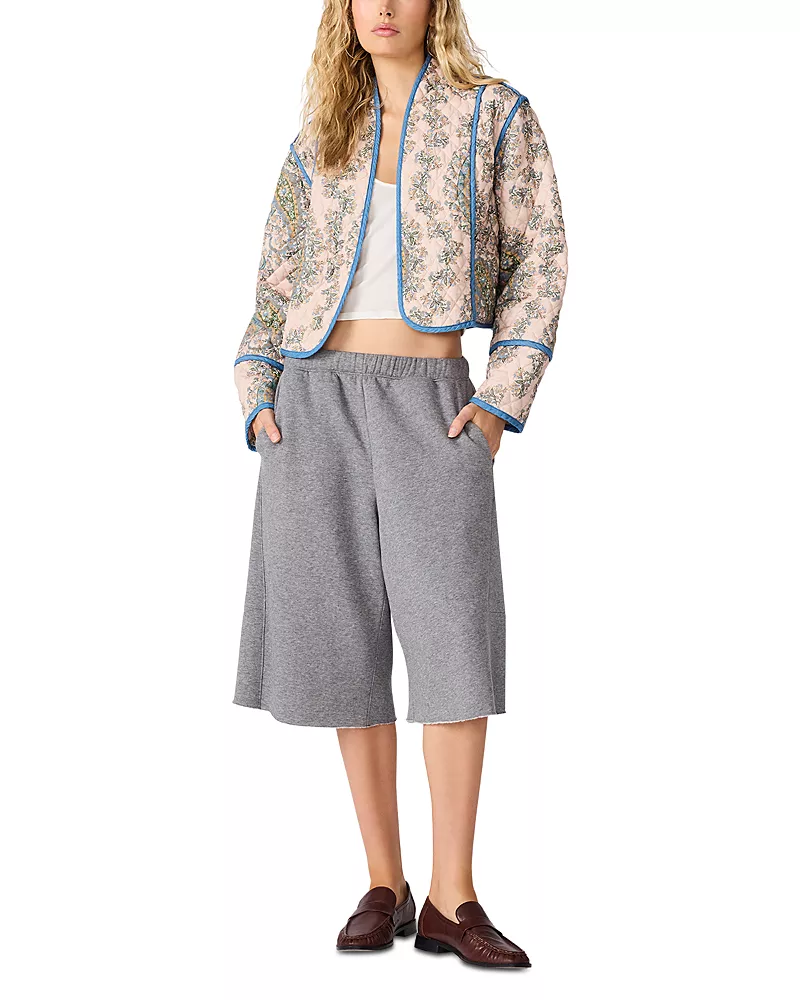 Steve Madden Adalynn Cotton Quilted Open Front Jacket