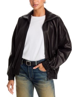 Leather Zip Front Jacket 