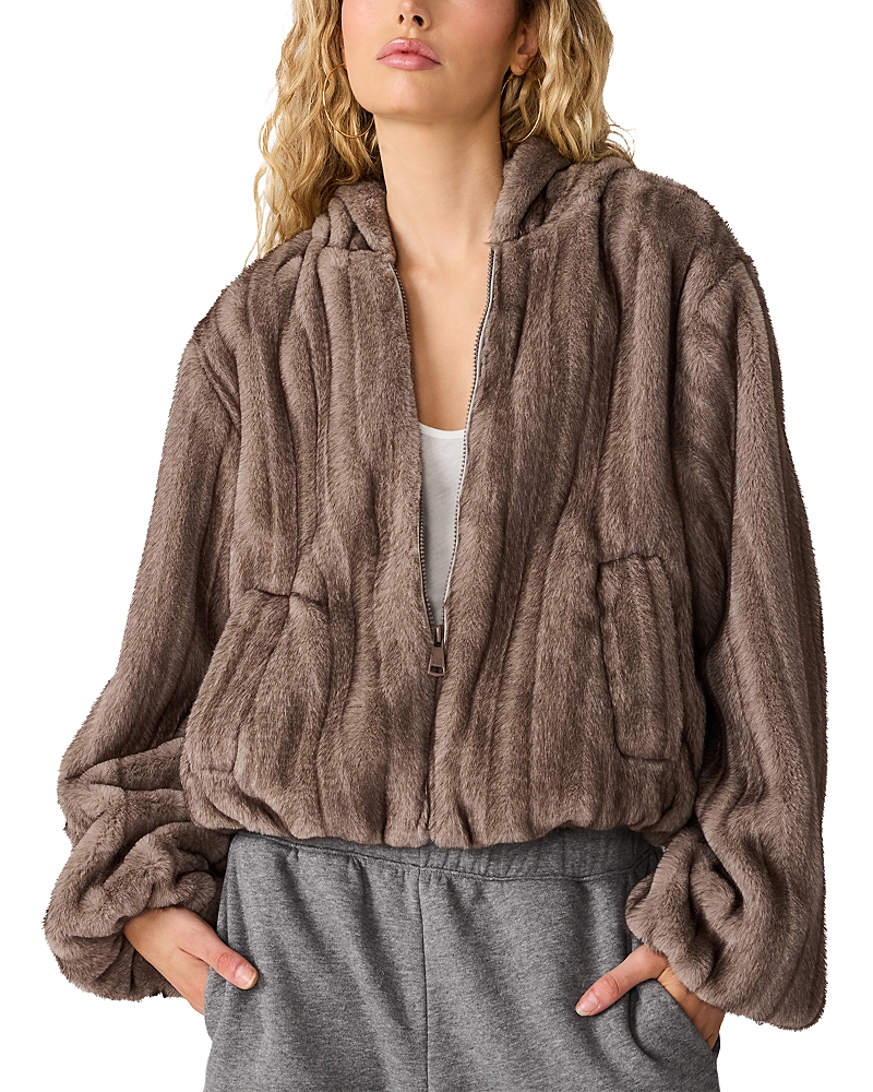 Steve Madden Mavis Zip Front Hooded Jacket
