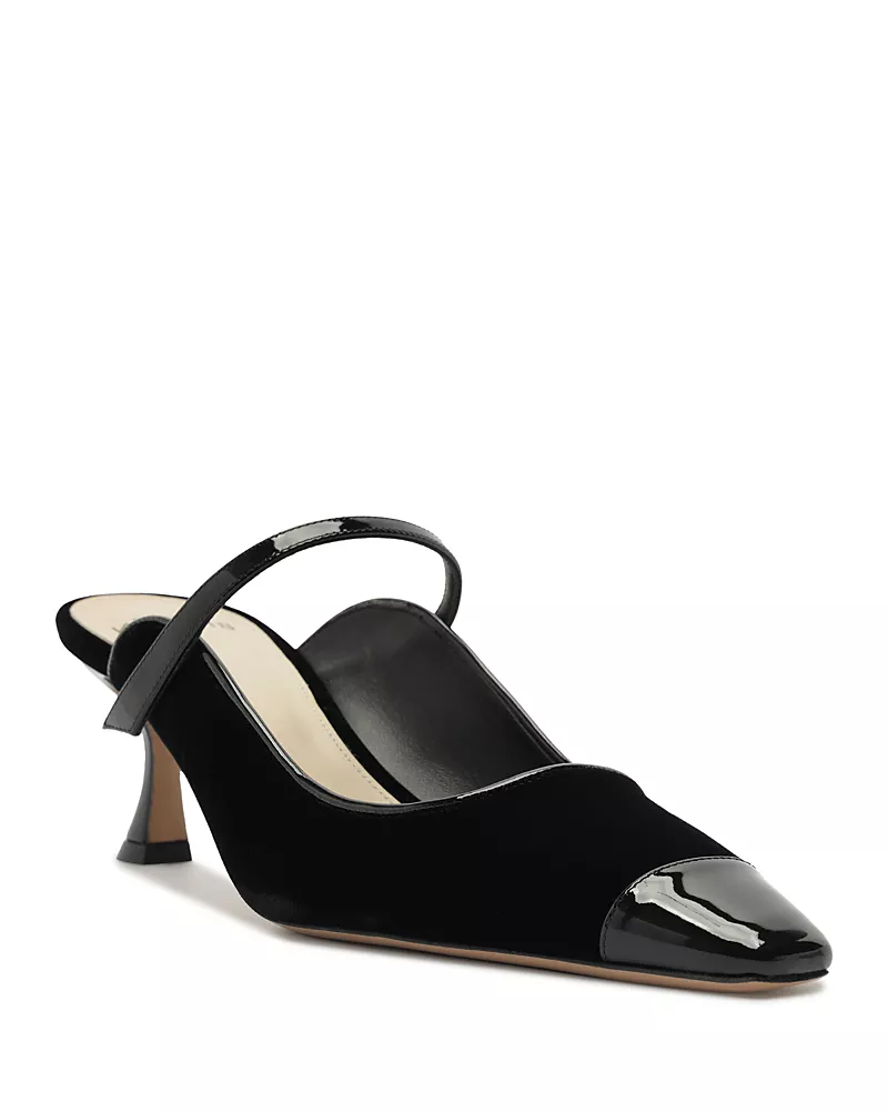 Alexandre Birman Women's Tita Wave 60 Velvet & Patent Leather Mules