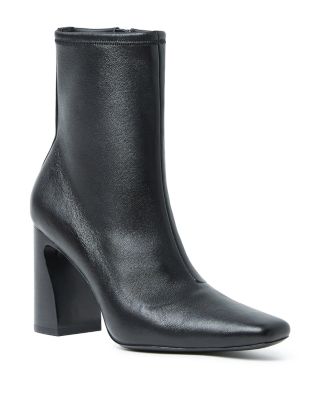 Women's Leather High Heel Ankle Boots