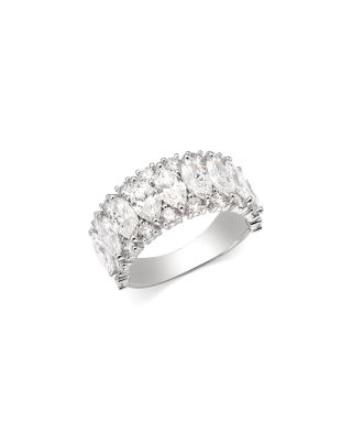 Luxe Collection Certified Lab Grown Diamond Marquise & Round Cut Ring in 14K White Gold, 4.0 tcw