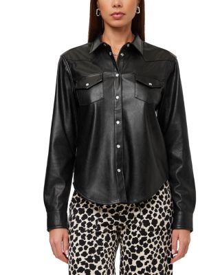 Anna Faux Leather Western Shirt