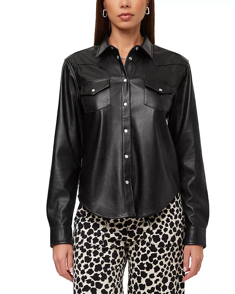 Fifteen Twenty Anna Faux Leather Western Shirt