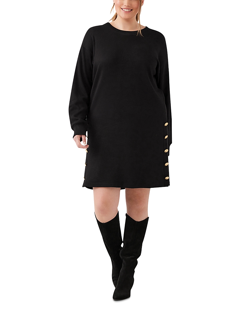 Karen Kane Plus Size Round Neck Side Button Dress