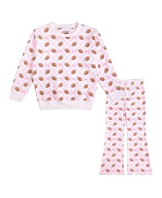 Girls' Football Trellis Sweatshirt & Flare Legging Set - Baby