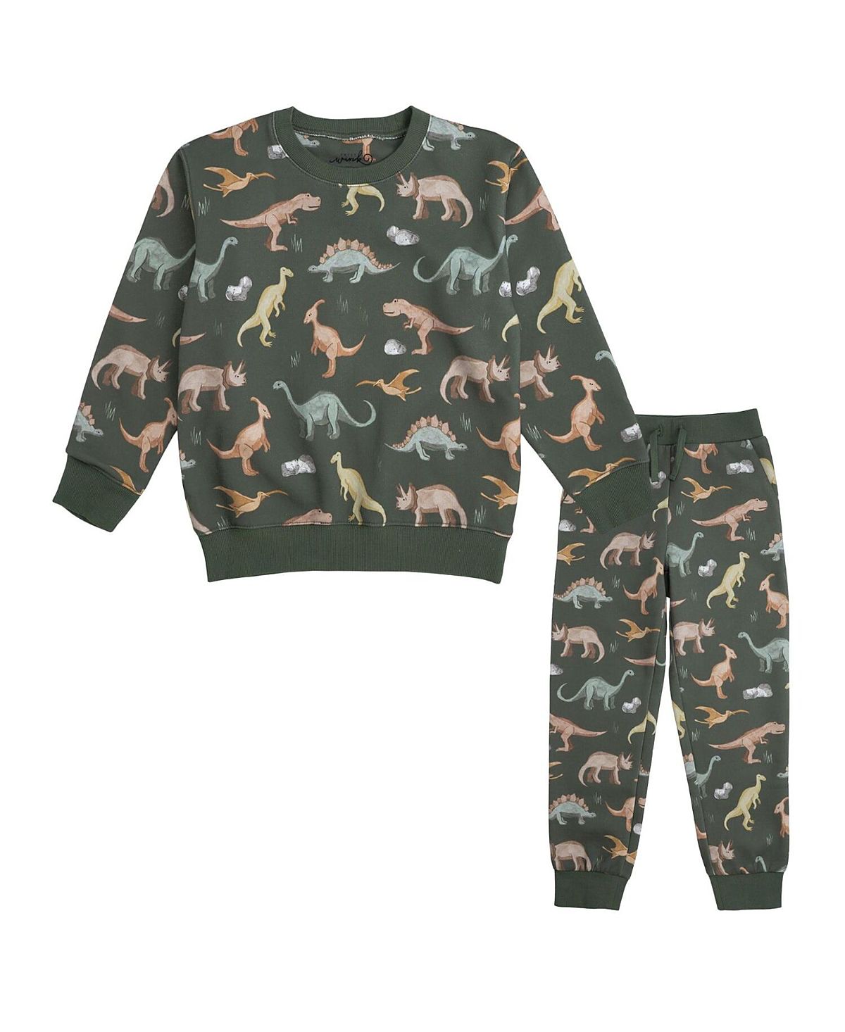 Sweet Wink Boys' Dinosaurs Rock Sweatshirt & Jogger Set - Baby