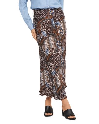 Printed Bias Cut Midi Skirt