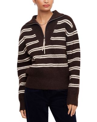 Karen Kane Striped Half Zip Sweater