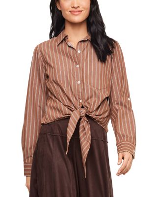 Roll Tab Tie Front Shirt