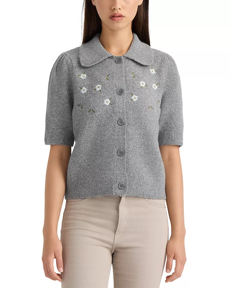 Nvlt Embroidered Short Sleeve Sweater