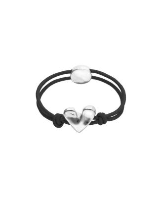 Elastic Thread Bracelet with Sterling Silver Plated Heart