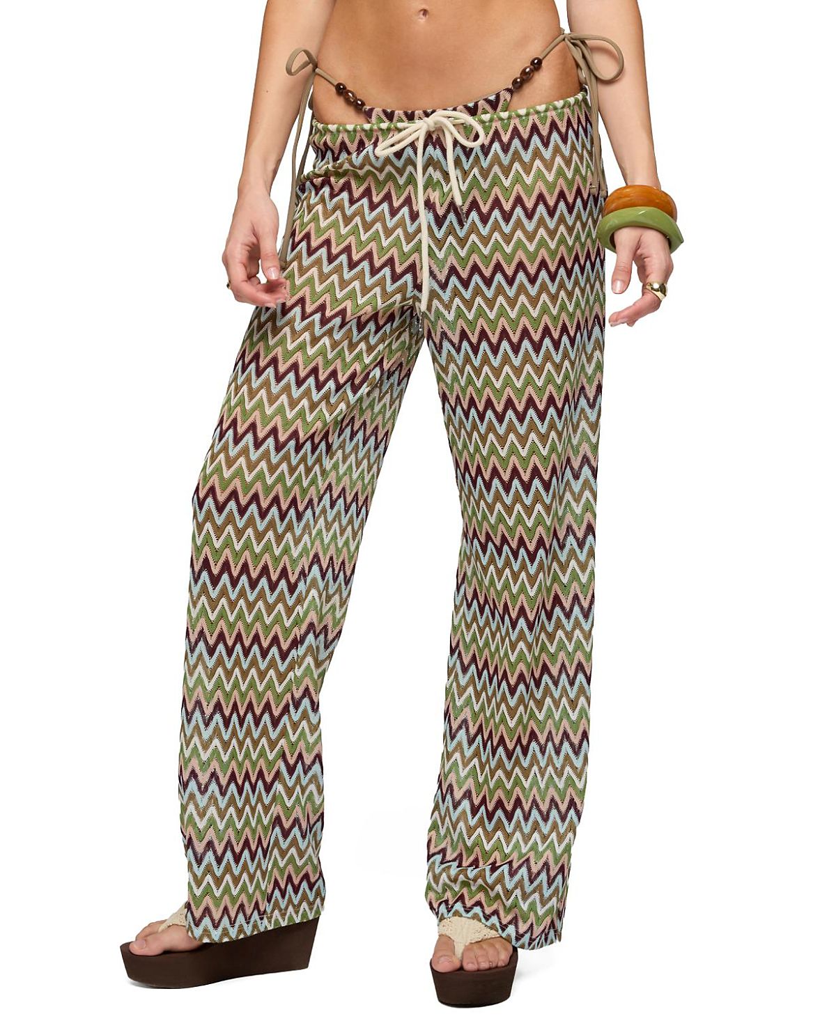 Edikted Mindee Zigzag Crochet Pants