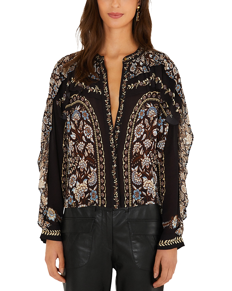 Farm Rio Daniela Band Collar Blouse