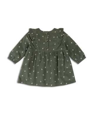 Girls' Sweet Floral Corduroy Dress & Footed Tights Set - Baby