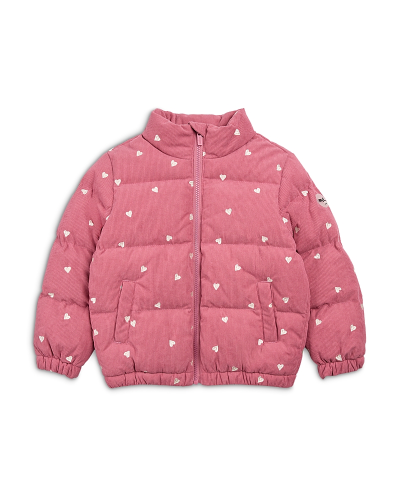 Miles The Label Girls' Hearts Print Corduroy Lightweight Jacket - Baby In Dusty Pink