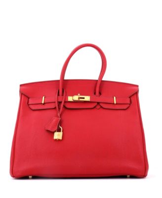 Birkin 35 Handbag Red Togo with Gold Hardware