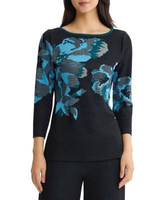 Plus Floral Jacquard Soft Knit Tunic