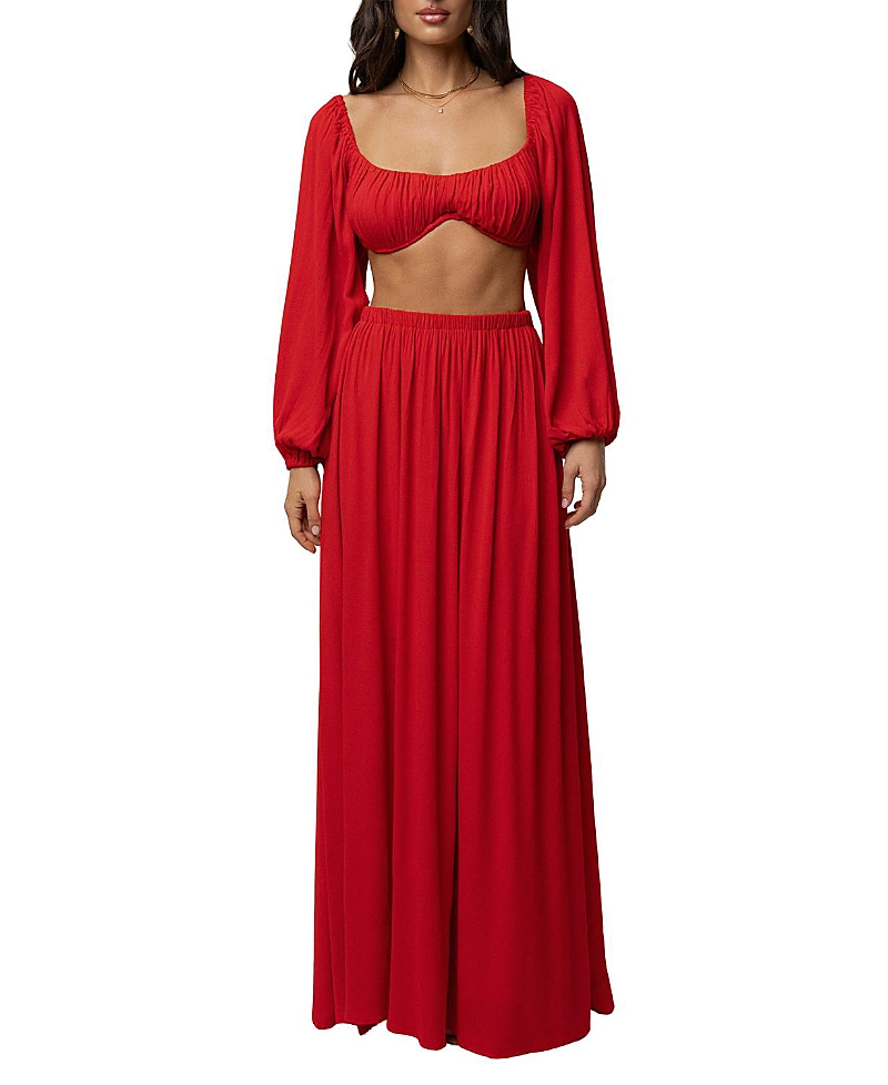 Jluxlabel Warm Nights Skirt Set In Red