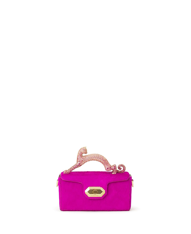 Lanvin Pencil Cat Nano Bag In Pony And Rhinestones