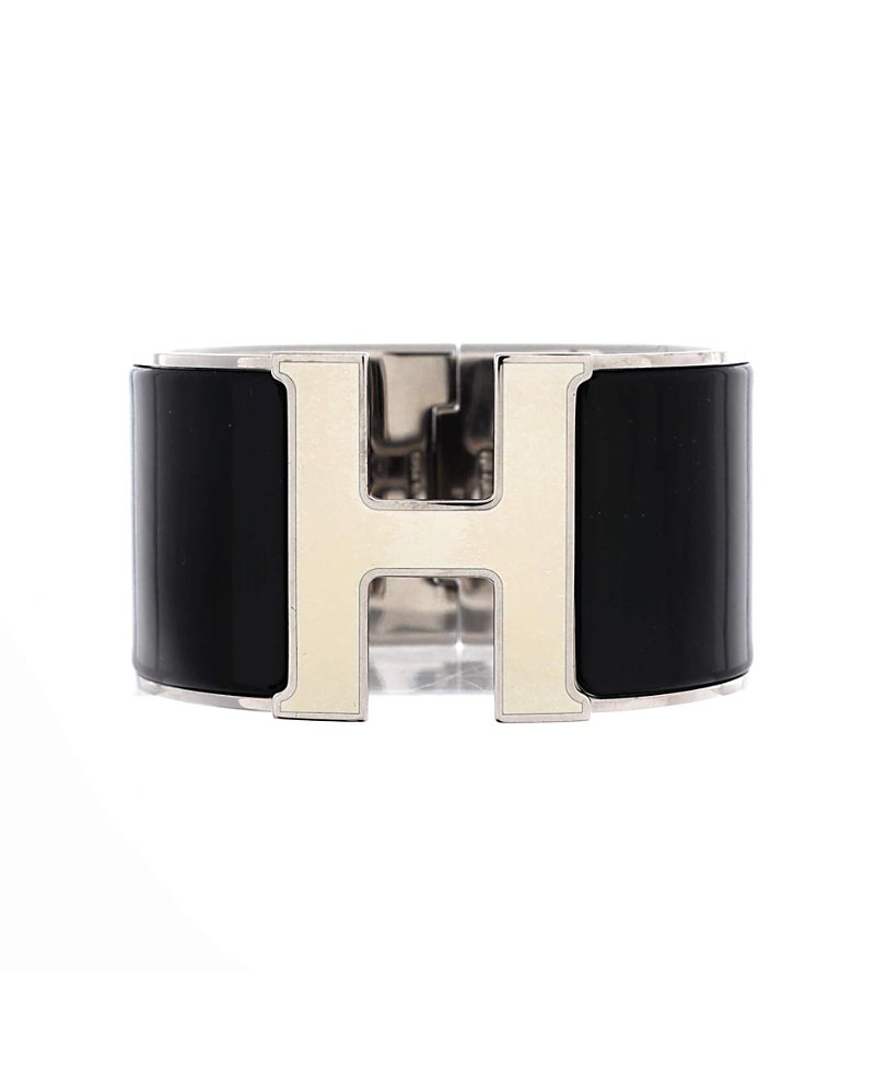 Pre-Owned HERMES Extra Wide Clic H Bracelet Enamel