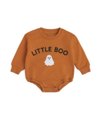 Boys' Little Boo Patch Halloween Long Sleeve Romper - Baby