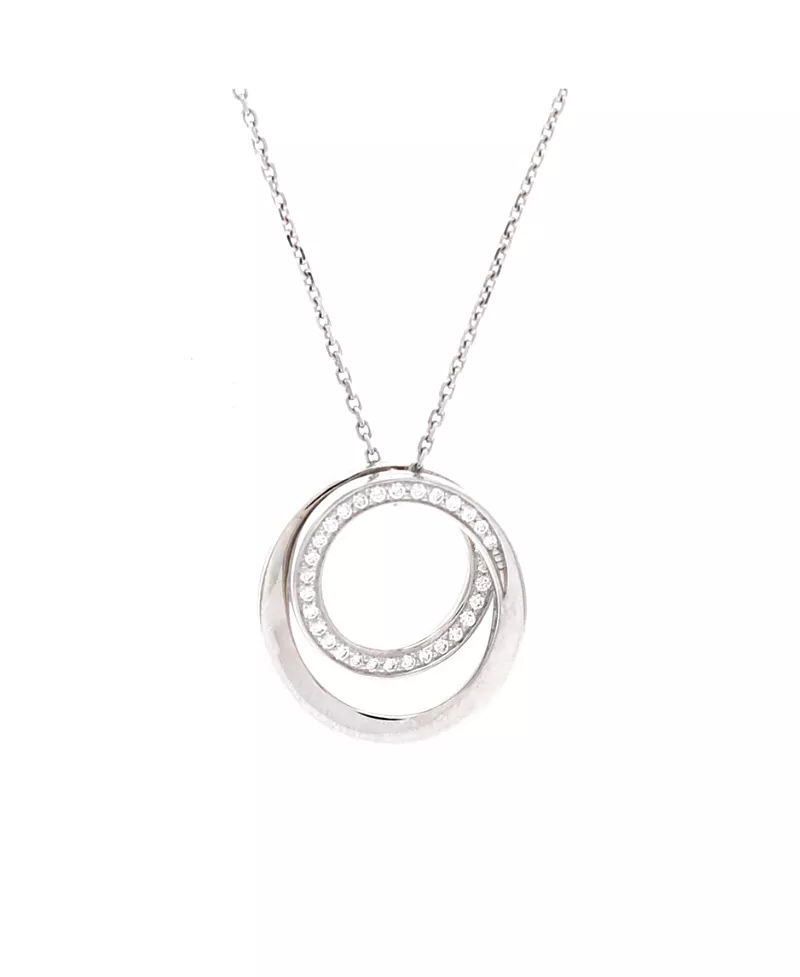 Pre-Owned Cartier Etincelle de Cartier Pendant Necklace 18K White Gold with Diamonds, 16.25
