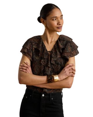 Ruffled Trim Georgette Top