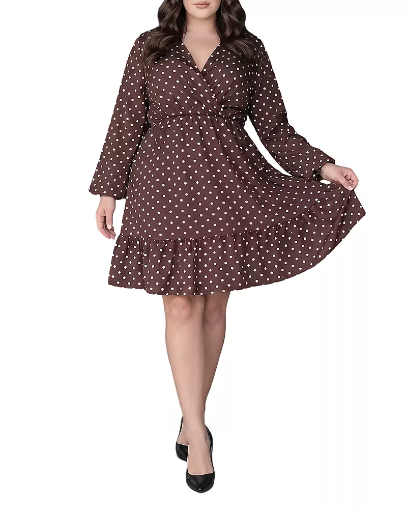 standards & practices Plus Printed Ruffle Hem Mini Dress