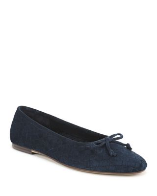 Women's Ruthie Suede Bow Woven Ballet Flats