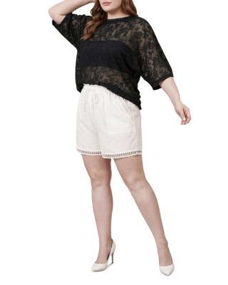 Plus Lace Short Sleeve Top
