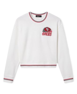 Junk Food Clothing Women's San Francisco 49ers Striped Rib Crop Fleece