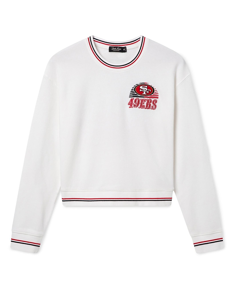 Junk Food Clothing Women's San Francisco 49ers Striped Rib Crop Fleece