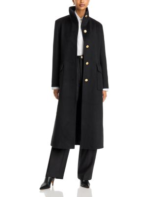 Stand Collar Button Front Coat - thumbnail 3